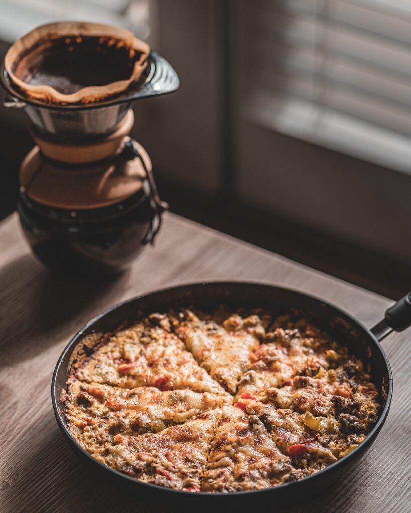 pizza in a skillet